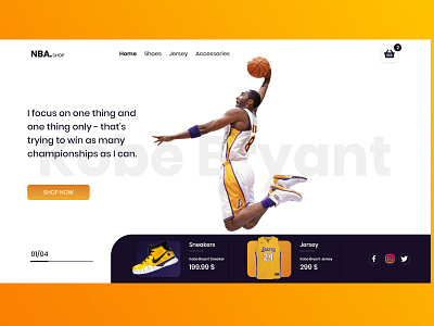 Kobe Bryant Landing page