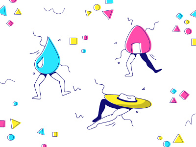Funny illustrations blue design fun funny illistration legs ll design pink vector yellow