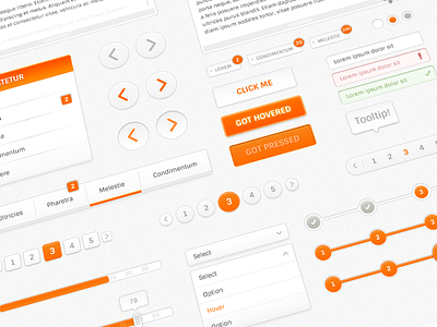 Orangeek Web Kit input kit menu orange orangeek pagination progress slider steps tags web web kit