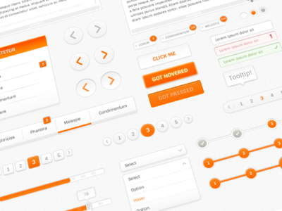 Orangeek Web Kit input kit menu orange orangeek pagination progress slider steps tags web web kit