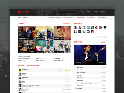 Last.fm stats - redesign artists last.fm lastfm list music scrobble statistics stats tracking tracks web