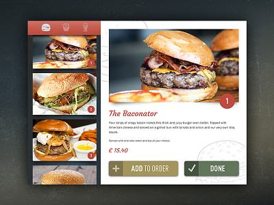 iPad menu browsing/order system browse buy food ipad meal order restaurant tablet