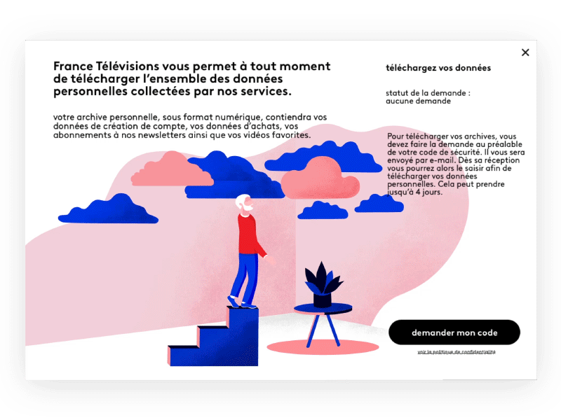 France tv • portabilité des données animation branding design illustration ui web