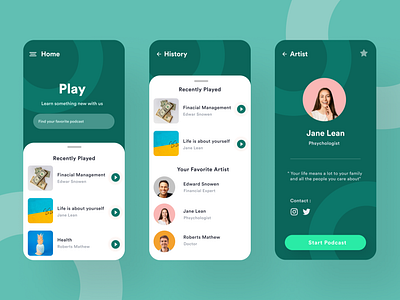 Podcast App Mobile app app design branding bukalapak clean design gojek indonesia designer neat ui ui ux ui design uidesign uidesigner uiux ux ux ui ux design uxdesign uxui