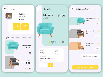 Mobile Furniture App & Mobile App Development app app design application design europe furniture furniture app furniture store illustration indonesia designer ui uidesign ux