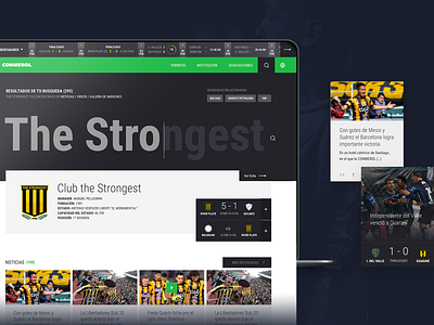 Conmebol Website component desktop football futbol search soccer ui ux web