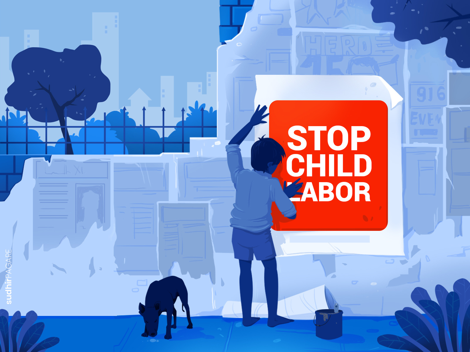 stop-child-labor-illustration-by-sudhir-pagare-on-dribbble