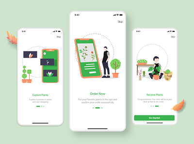 Green Home - Plants Shopping Mobile Application app design design ecommerce app ecommerce design flowers green mobile app mobile app design mobile design mobile ui plant plants shopping app ui ui ux design uidesign ux ui