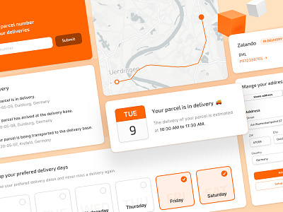 📦 Parcel Tracking Webapp UI Elements