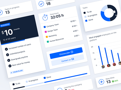 Components and Ui Elements ✨ application cards clean ui design desktop fintory interface modules ui ux webapp