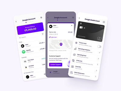 Zoogla – Banking App Detail View 📱✨