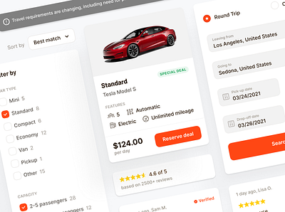 🚙 Car Rental Components app clean ui design desktop fintory interface ui ui ux design ui elements ux web webapp