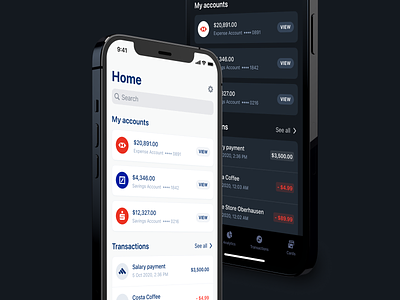 Finance App with Dark 🌙 and Light ☀️ Mode clean ui dark mode dashboard design fintory interface light mode ui ux