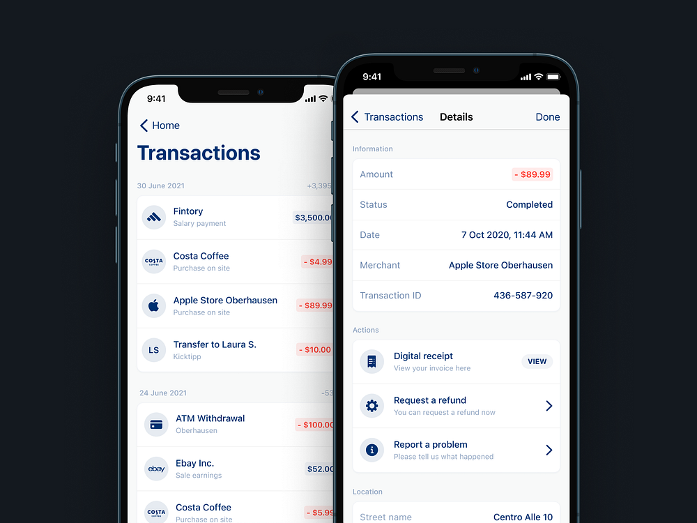 💵 Transactions Overview + Detailview by Diana Palavandishvili for ...