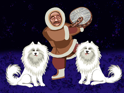 Shamanic dance ☁️🐾 2d animation animated animated video animation art artwork character character design dance digital art dog ethnic folk ipadproart procreate procreate art samoyed shaman