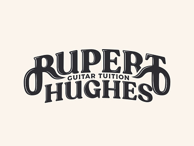 Rupert Hughes Guitar Tuition Logo branding design logo typography