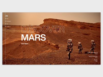 Mars Travel Landing landing mars moon space tourism travel ui ux web webdesign website