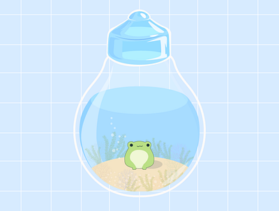 Frogie in a lamp cute design graphic design illustration