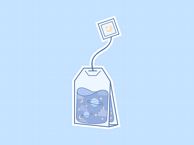 Tea Bag with Space flavour cute design graphic design illustration vector