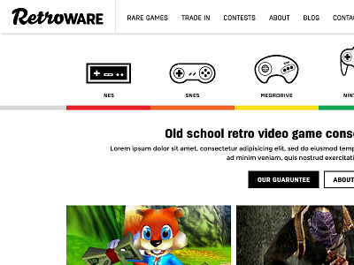 Retroware Category Menu