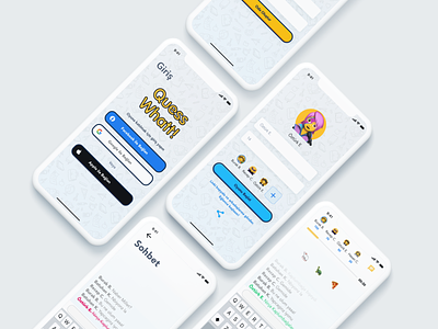 Word Guess Game - Mobile 2d 3d abstract adobexd animation chat dailyui design emoji figma game illustration login logo minimal mobile shadow sketch ui ux