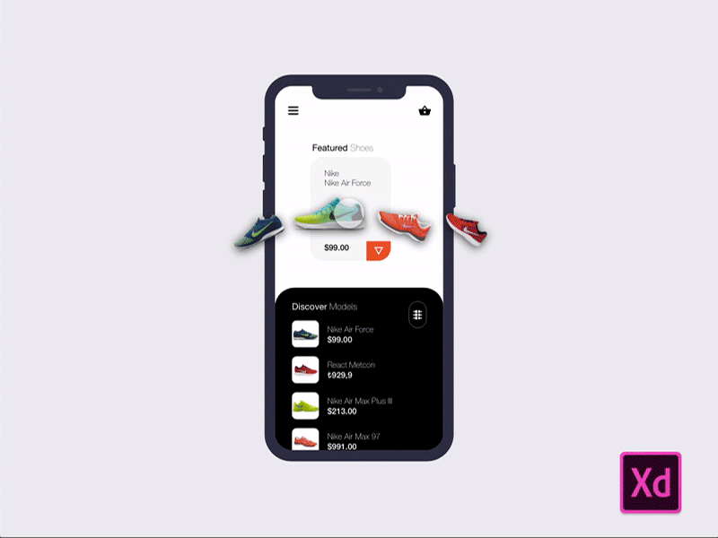 Basic Shoes Shop UI animation #1
