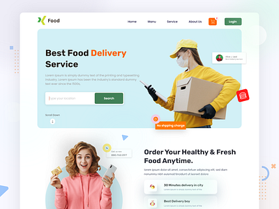 Food Delivery landing Page Design.