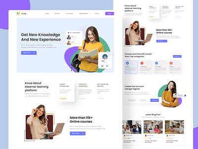 Online learning landing page design