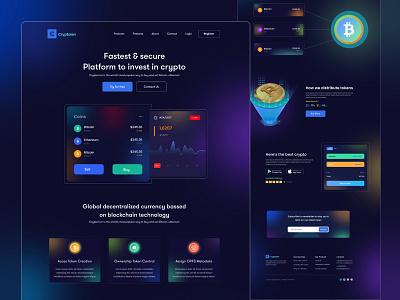 Cryptocurrency Landing Page Design