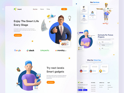 Digital Life Style Landing Page Design 3d add design app branding clean design homepage illustration landingpage logo responsive template ui ui ux website