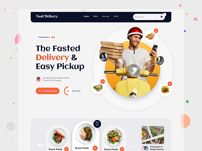 Food Delivery Landing Page Design app clean crypto design food app food delivery homepage landingpage logo new design nft responsive template trendy design ui ux website