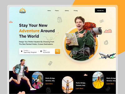 Travel Landing Page Design 2022 adventure homepage landingpage new design tour travel trendy design ui ux website