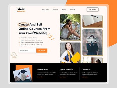 Online Courses Landing Page Design apps courses design education landing page homepage landingpage online courses trendy design ui ui ux website