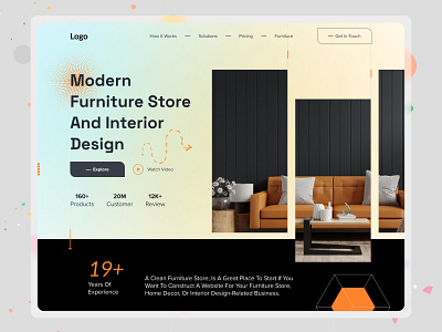 Modern Furniture Landing Page Design 3d apps ecommerce furniture homepage interior design landingpage new design nft website