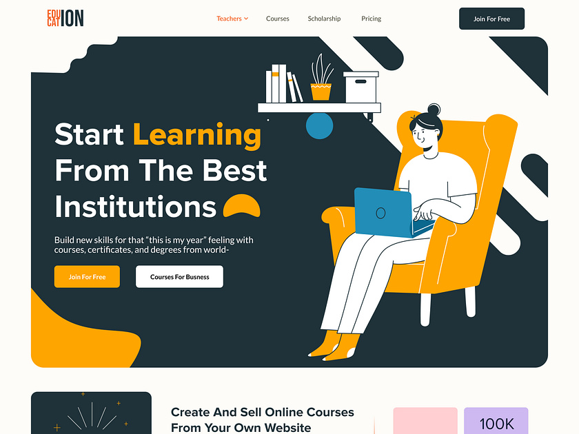 Learning Landing Page Design by Akash Ahamed on Dribbble