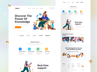 Learning Landing Page Design design education education homepage landingpage learning new design responsive ui ux website