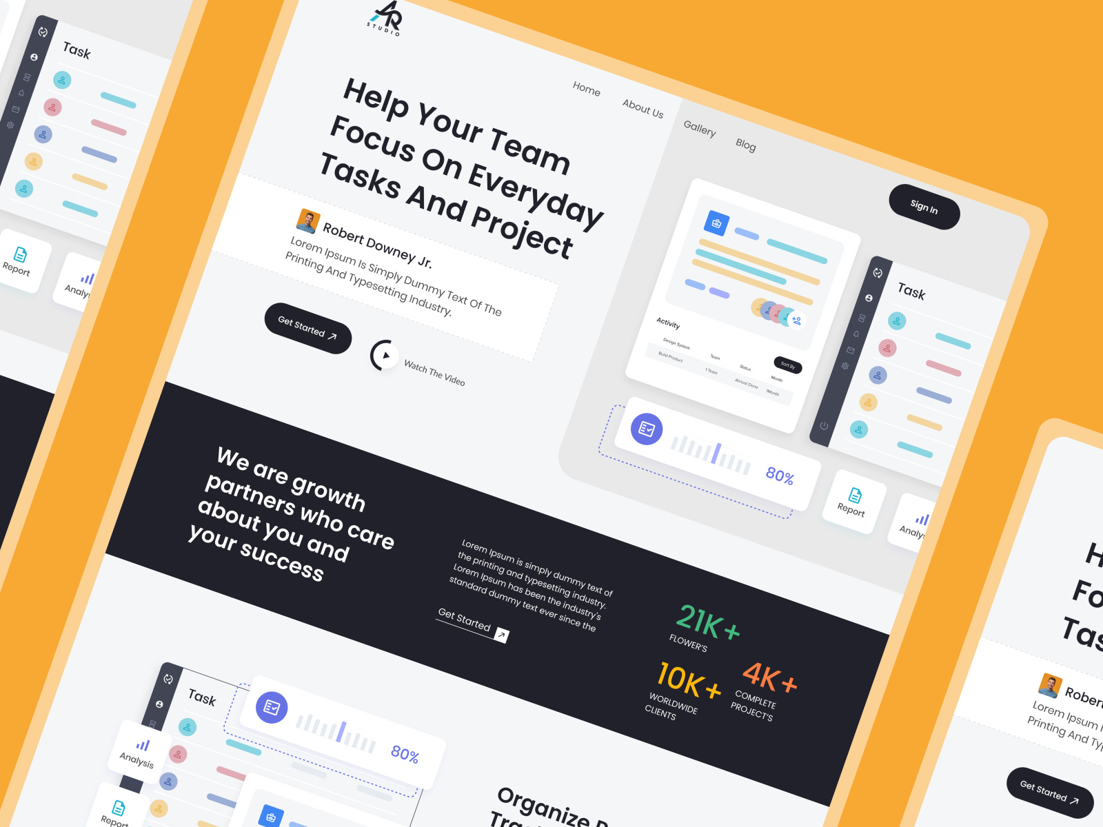 Task Management Landing Page Design by Akash Ahamed on Dribbble