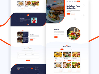 Restaurant Website Design branding clean design food hotel landingpage recipe responsive restaurant template ui uidesign web website