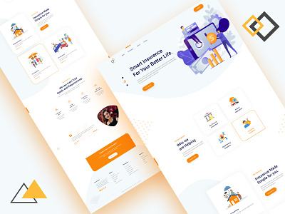 Insurance Company Website Design agency clean color design insurance insurance company landingpage responsive template typography ui ux website
