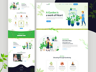 Plant Shop Website Design 2020 trend agency app clean design colour ecommerce garden green homepage landingpage minimal modern plant shop responsive service template treehouse trendy design uidesign website