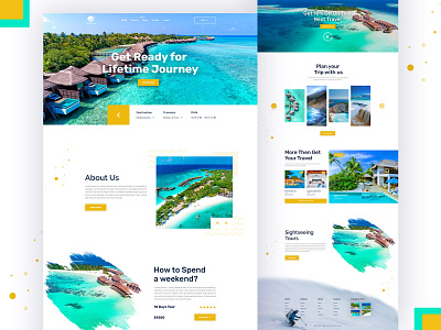 Travel and Tourism Landing Page Design 2020 agency clean illustration landingpage minimal modern design responsive template tourism travel travel agency ui ux website