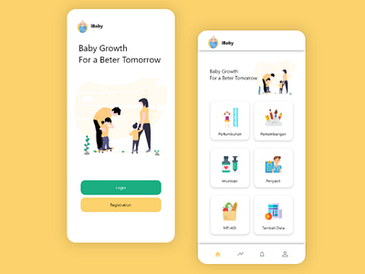 iBaby - Child growth monitoring application app design child ui ux