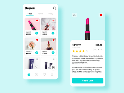 Beyou - Beauty app app beauty beauty app cosmetic design mobile ui uidesign