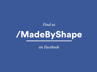 Follow Us On Facebook facebook follow madebyshape media shape social