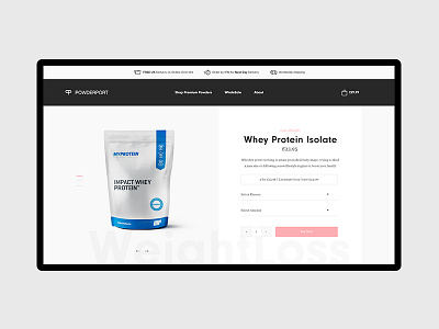 Powderport Product clean detail ecommerce fitness food grid product shop sport ui ux