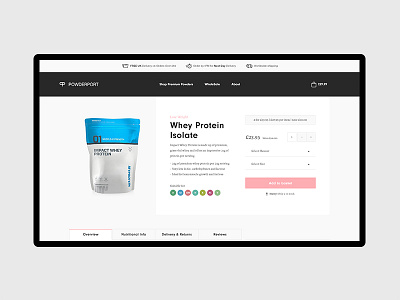 Powderport Product Variation clean detail ecommerce fitness food grid product shop sport ui ux