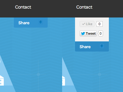 Westco Share drop down facebook illustration menu navigation pull down share social twitter ui user interface ux web design website design
