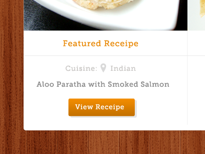Featured Receipe web design webdesign button featured text typography icons serif slab serif texture wood ui ux website web design website design