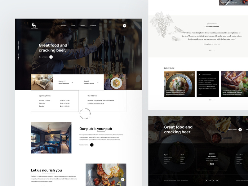 Harts Head - Homepage elements illustration typography user experience user interface layout website design web ux ui