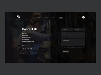 Harts Head - Contact Page contact design form icons layout social typography ui user experience user interface ux web